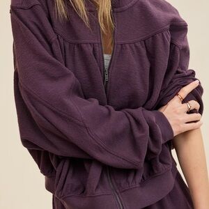 Aerie Soft Life Full Zip Sweatshirt cool berry